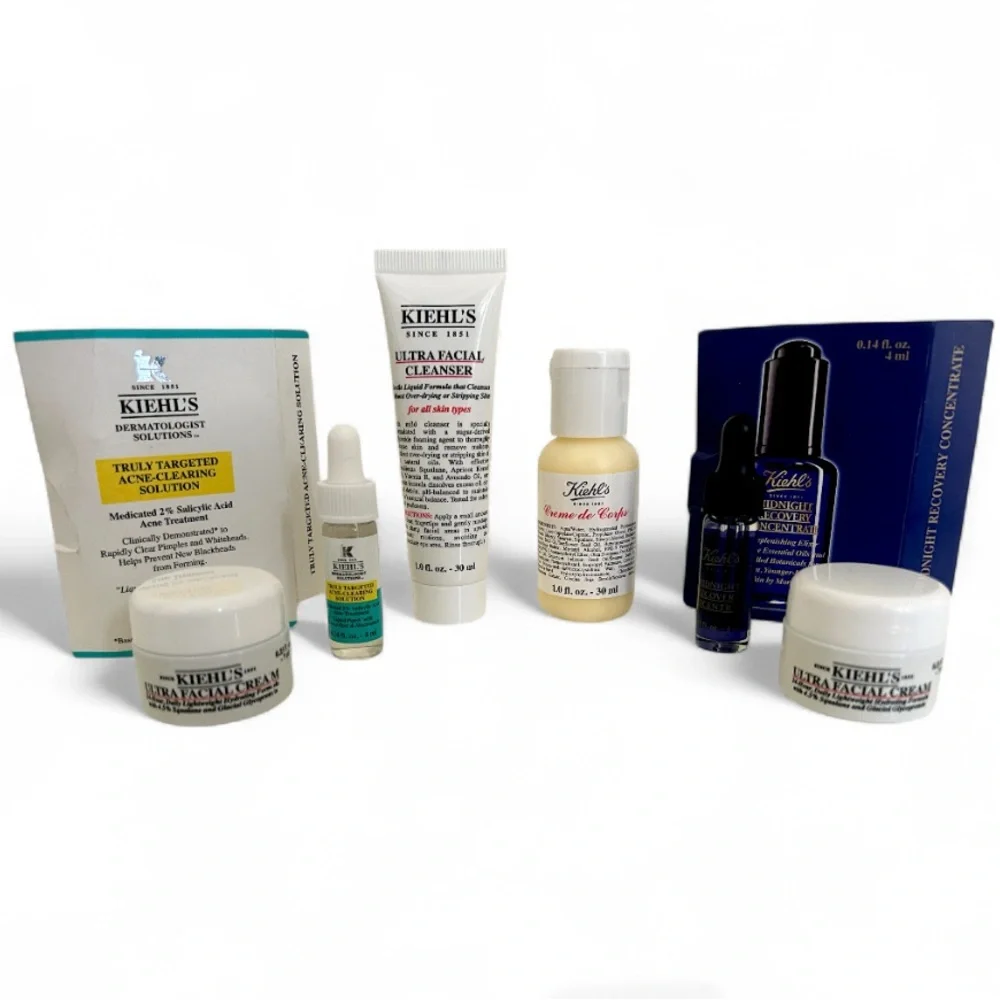 Kiehl's 6 Piece Skincare Collection Acne Cleanser Recovery Ultra Facial Cream